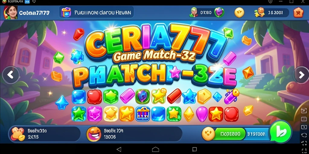 Tampilan seru gameplay Match-3 di CERIA777 penuh warna.