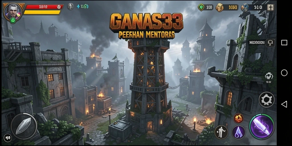 Tampilan gameplay <strong>GANAS33</strong> yang mendebarkan dalam aksi Tower Defense.