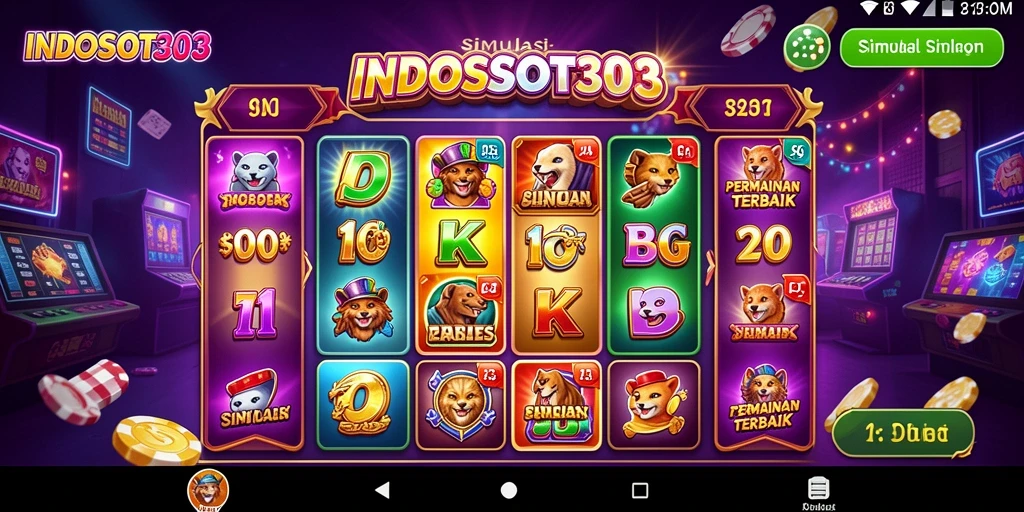 Tampilan gameplay menarik dari INDOSLOT303 yang menampilkan mesin slot modern.