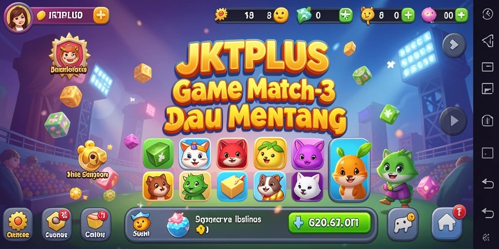 Tampilan gameplay JKTPLUS yang penuh warna dan menyenangkan.