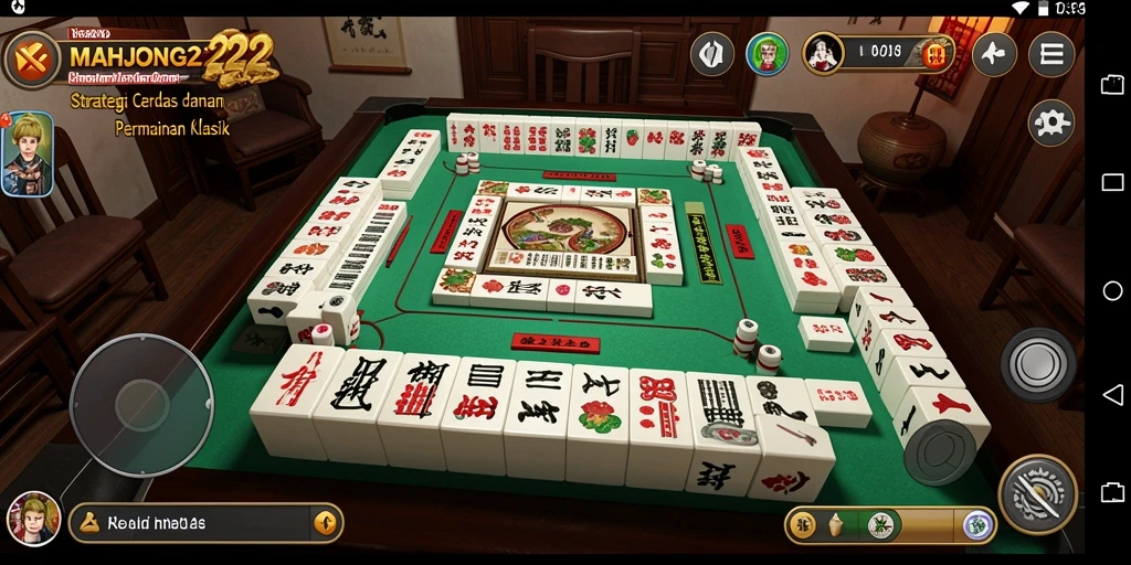 Screenshot gameplay MAHJONG222 yang menunjukkan momen strategis.