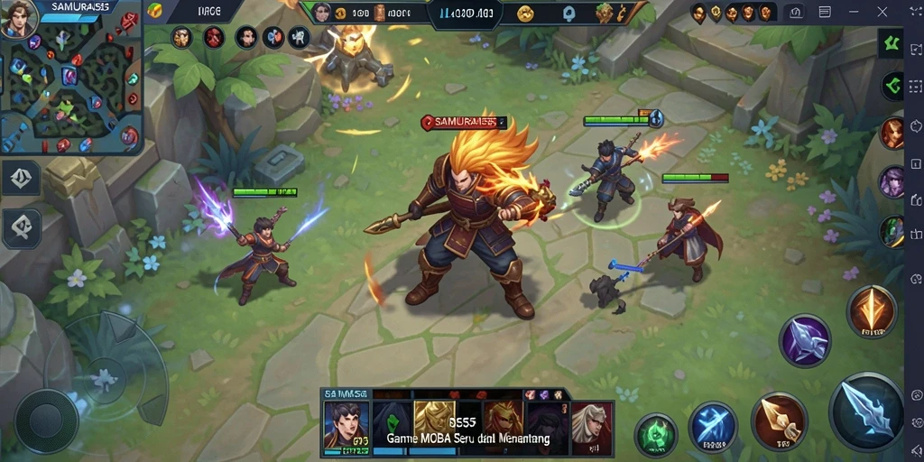Tampilan gameplay seru dengan pertarungan samurai yang menegangkan.