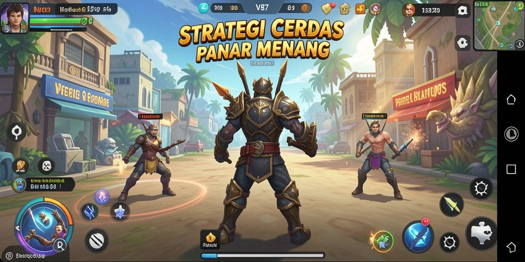 Tampilan gameplay strategis yang menantang dan mendebarkan.